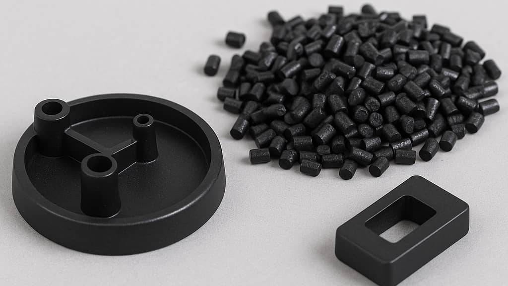 Thermosetting plastic pellets and finished parts